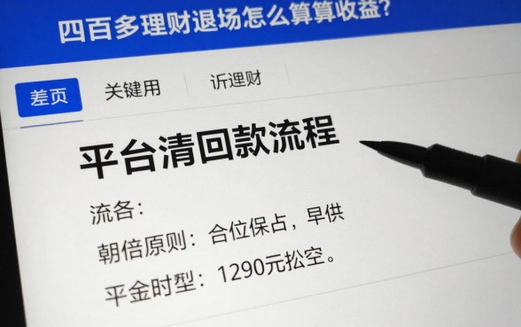 四百多理财退场怎么算收益？平台清退回款流程详解